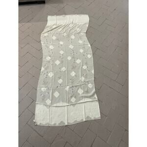 Giorgio Armani Silk Floral White Scarf Vintage